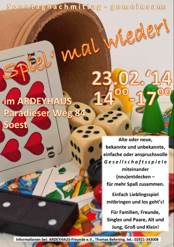 Plakat: Spielen im Ardeyhaus